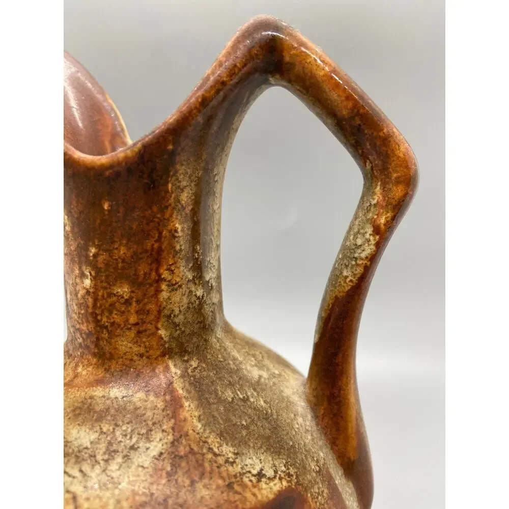 Vintage Dryden Art Pottery Brown Drip Glaze Small Pitcher